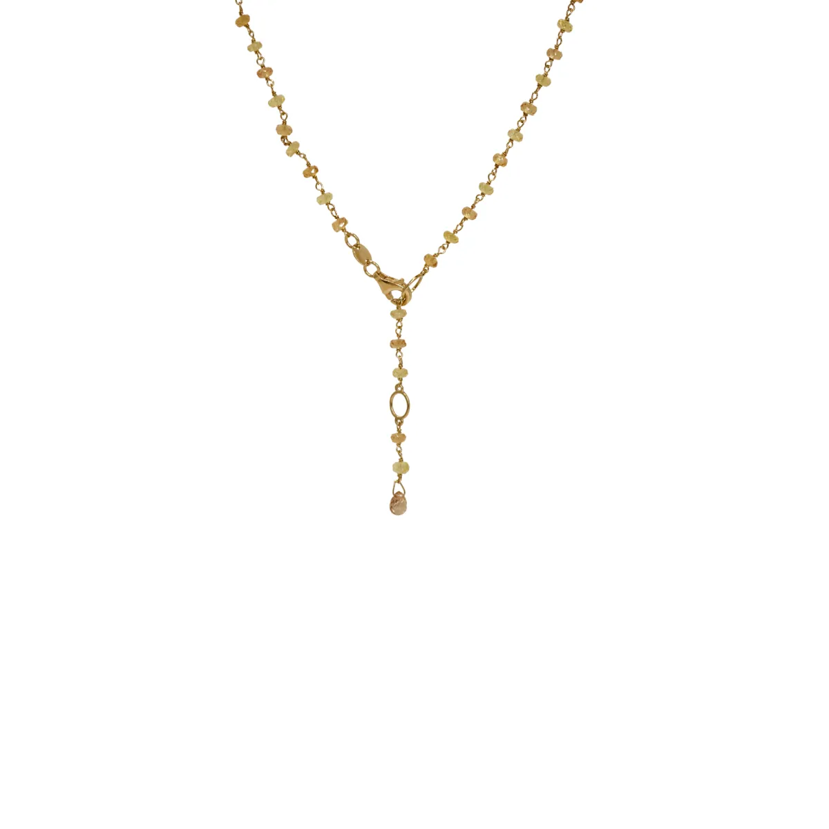 18k Yellow Gold Orange and Yellow Citrine Necklace