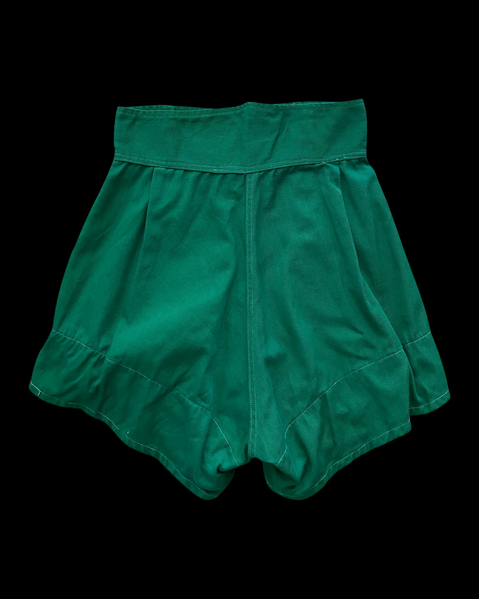 1940s Kelly Green Fall Front Sportswear Shorts