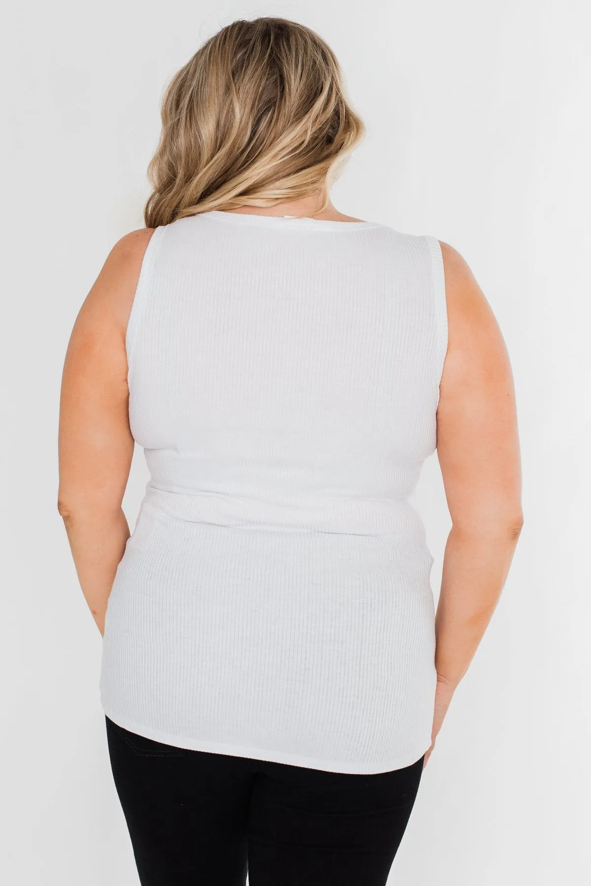 5-Button Henley Tank Top- Off White