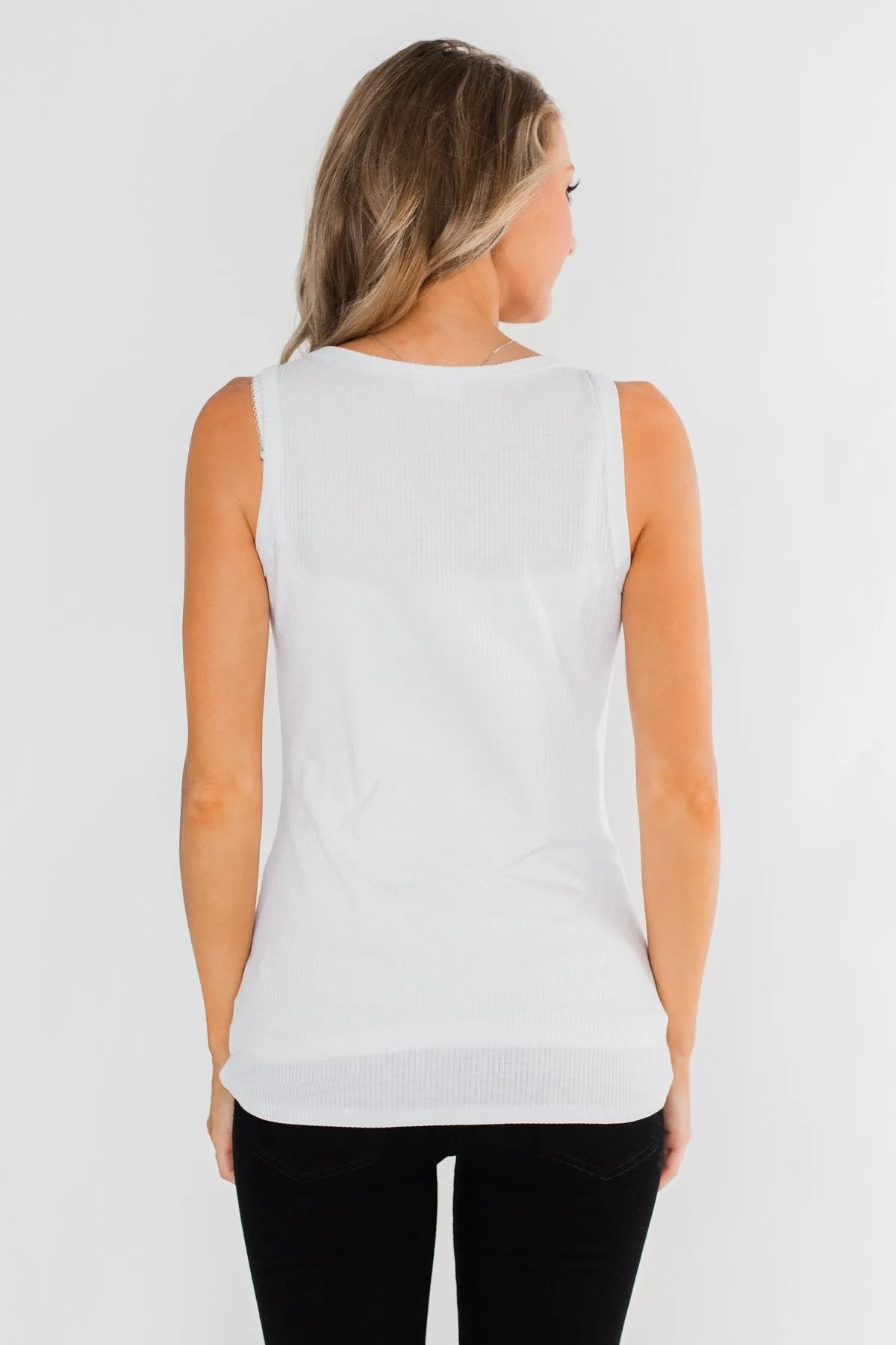 5-Button Henley Tank Top- Off White