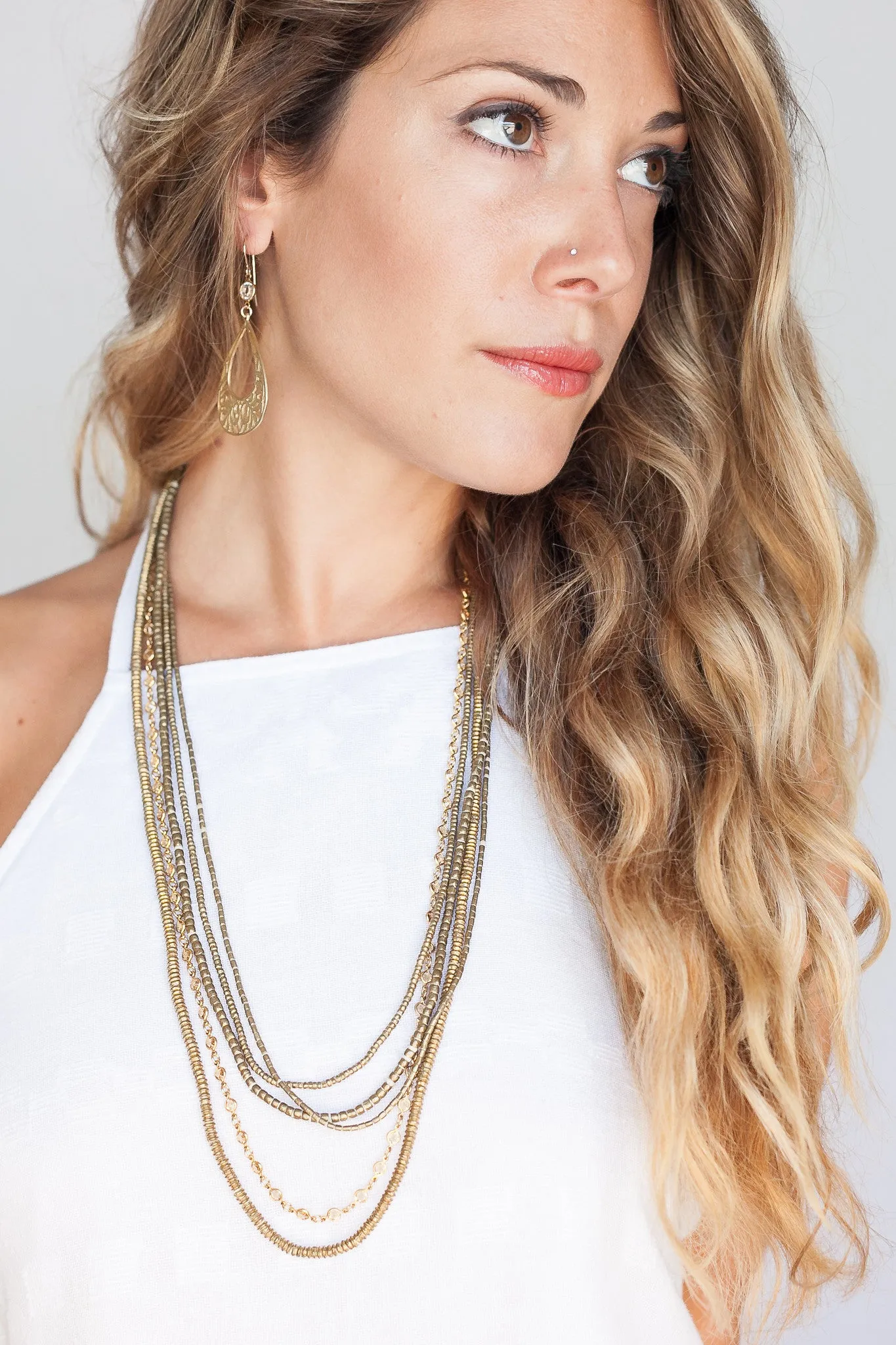 5 Layer Petite Crystal Ethiopian Necklace
