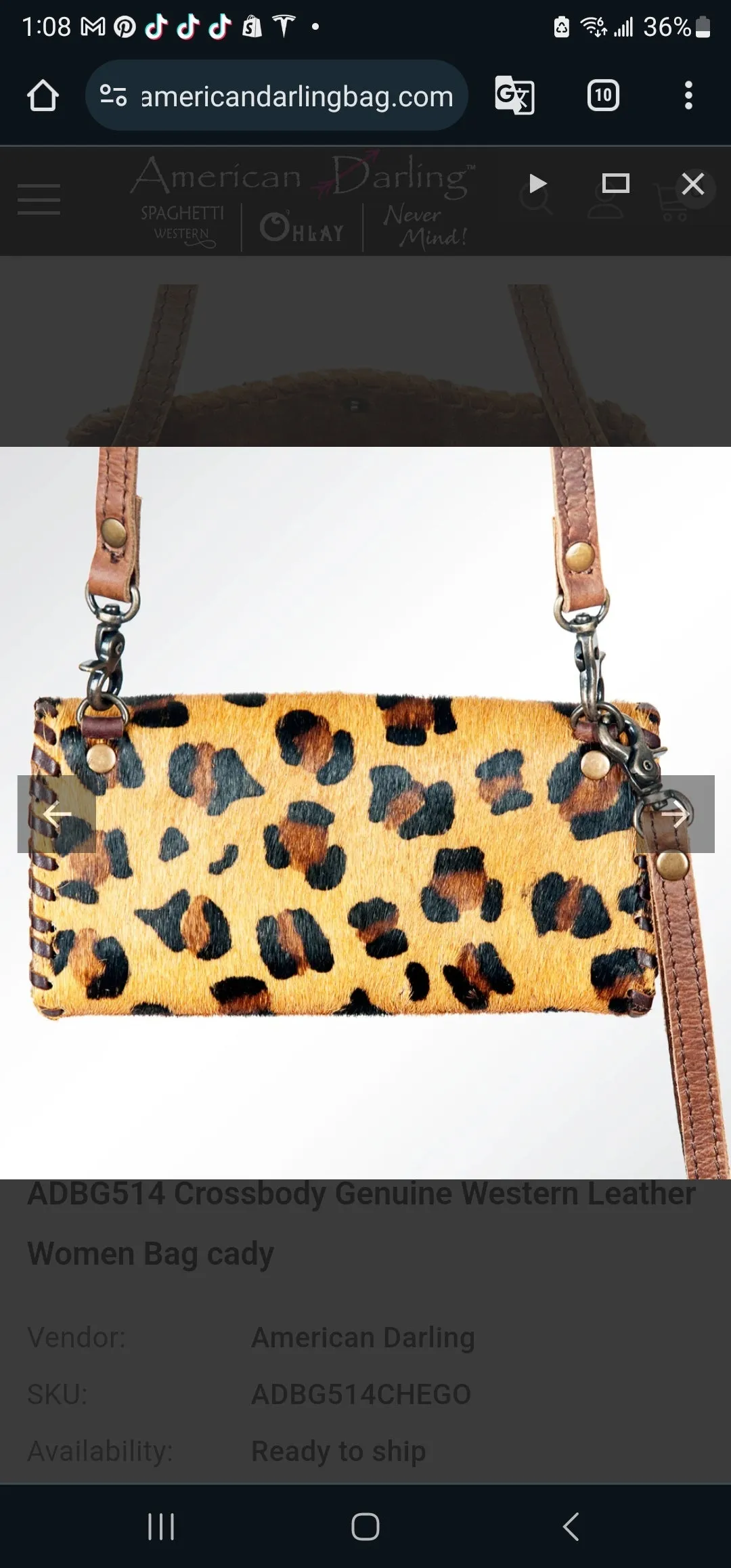 American Darling Small Crossbody Bag ADBG514CHEGO