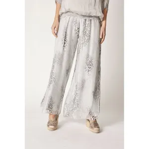 ANIMAL PRINT SILK PANTS