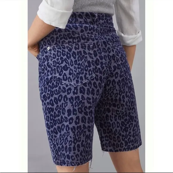 Anthropologie Pilcro Leopard Corduroy Bermuda Shorts
