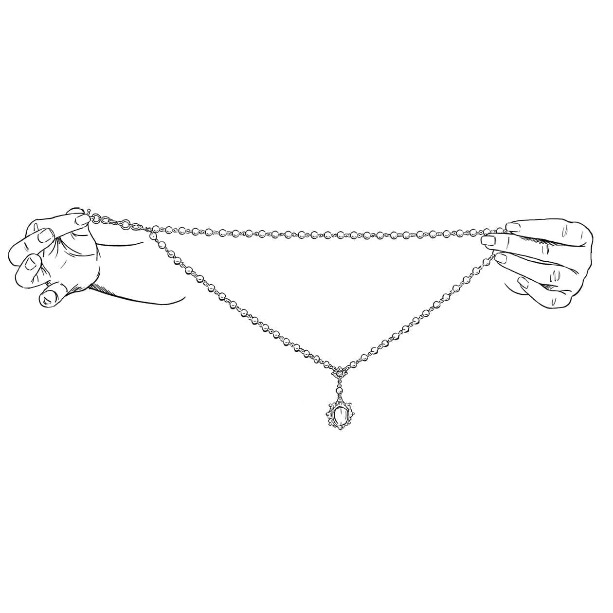 Antigua Rosary Jet   Necklace Extender