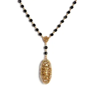 Antigua Rosary Jet   Necklace Extender
