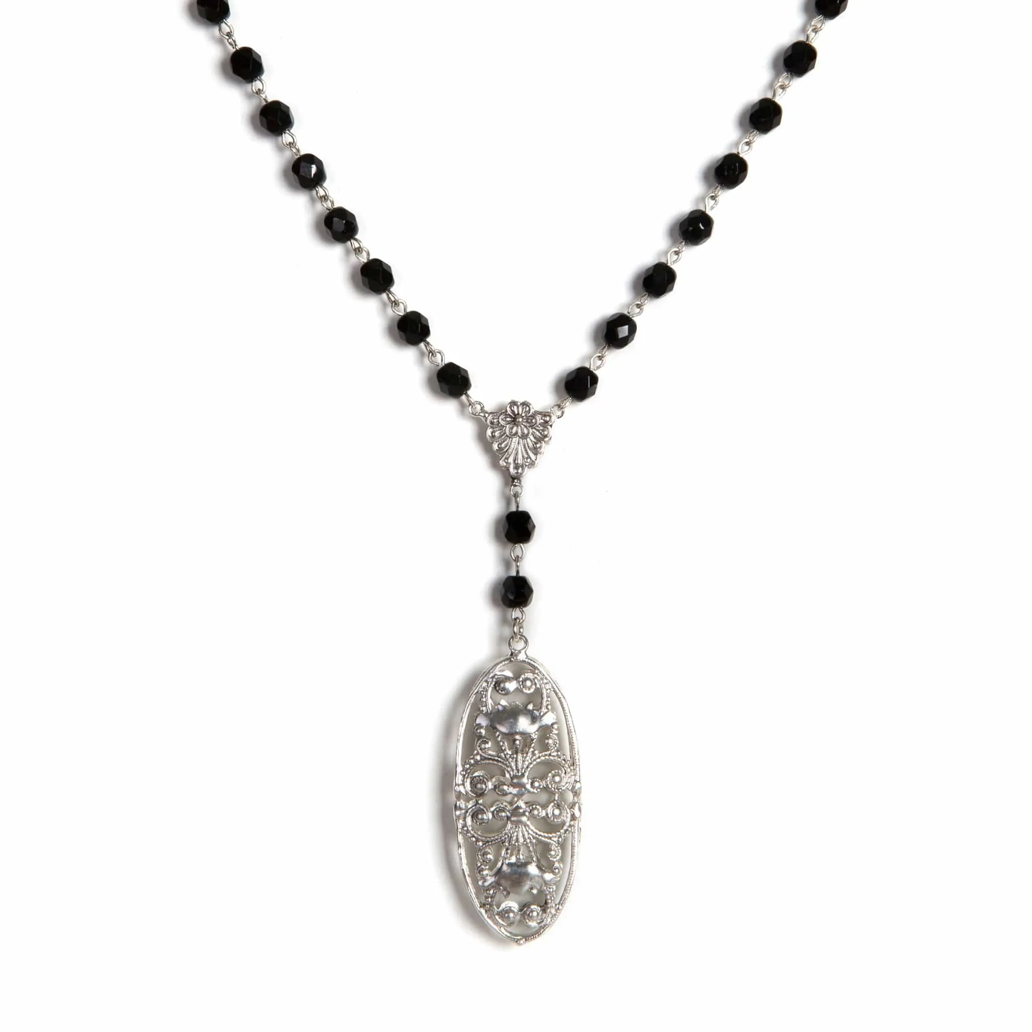 Antigua Rosary Jet   Necklace Extender
