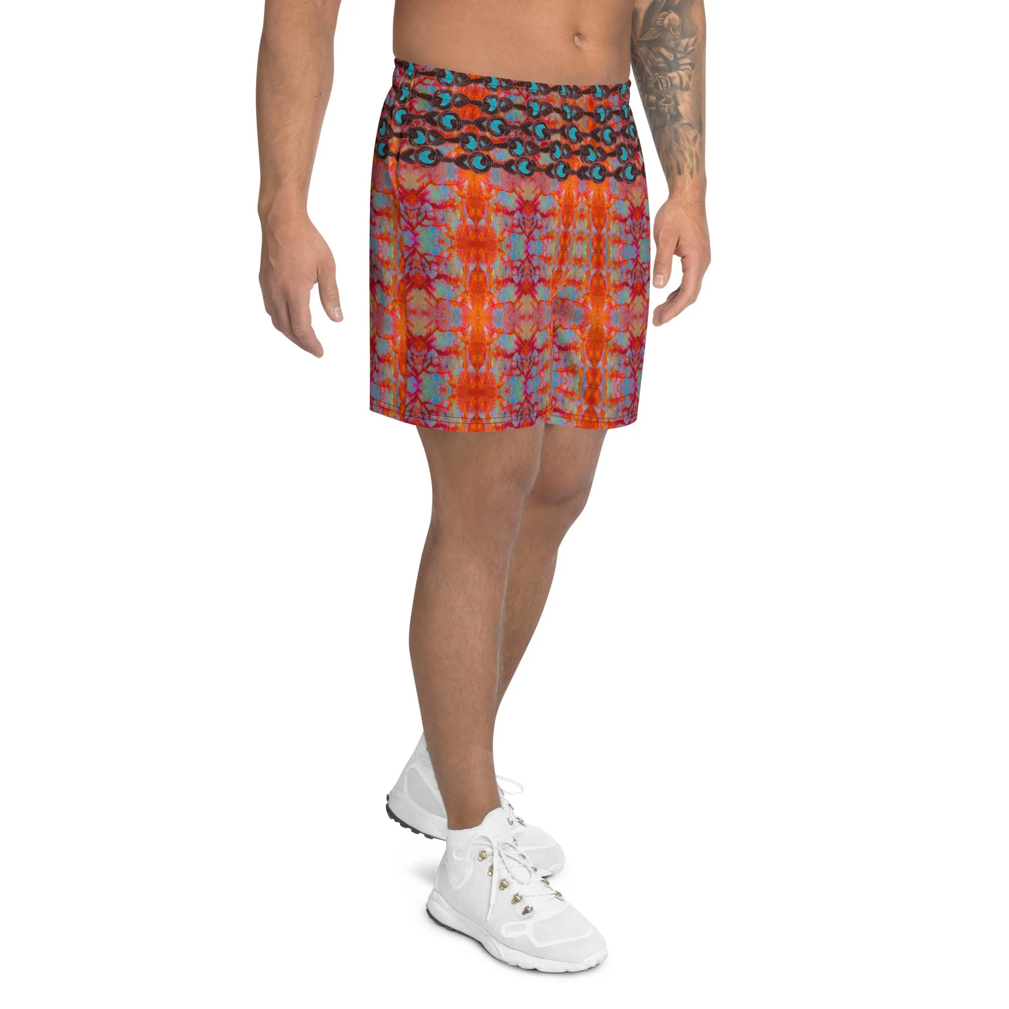 Athletic Long Shorts (Unisex)(Virilis/Muliebris)(Grail Night Rose Blue Logo) RJSTH@Fabric#12 RJSTHS2021 RJS