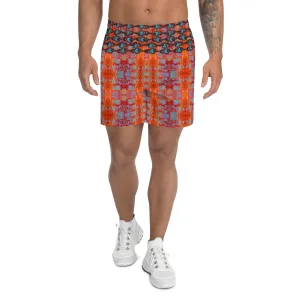 Athletic Long Shorts (Unisex)(Virilis/Muliebris)(Grail Night Rose Blue Logo) RJSTH@Fabric#12 RJSTHS2021 RJS