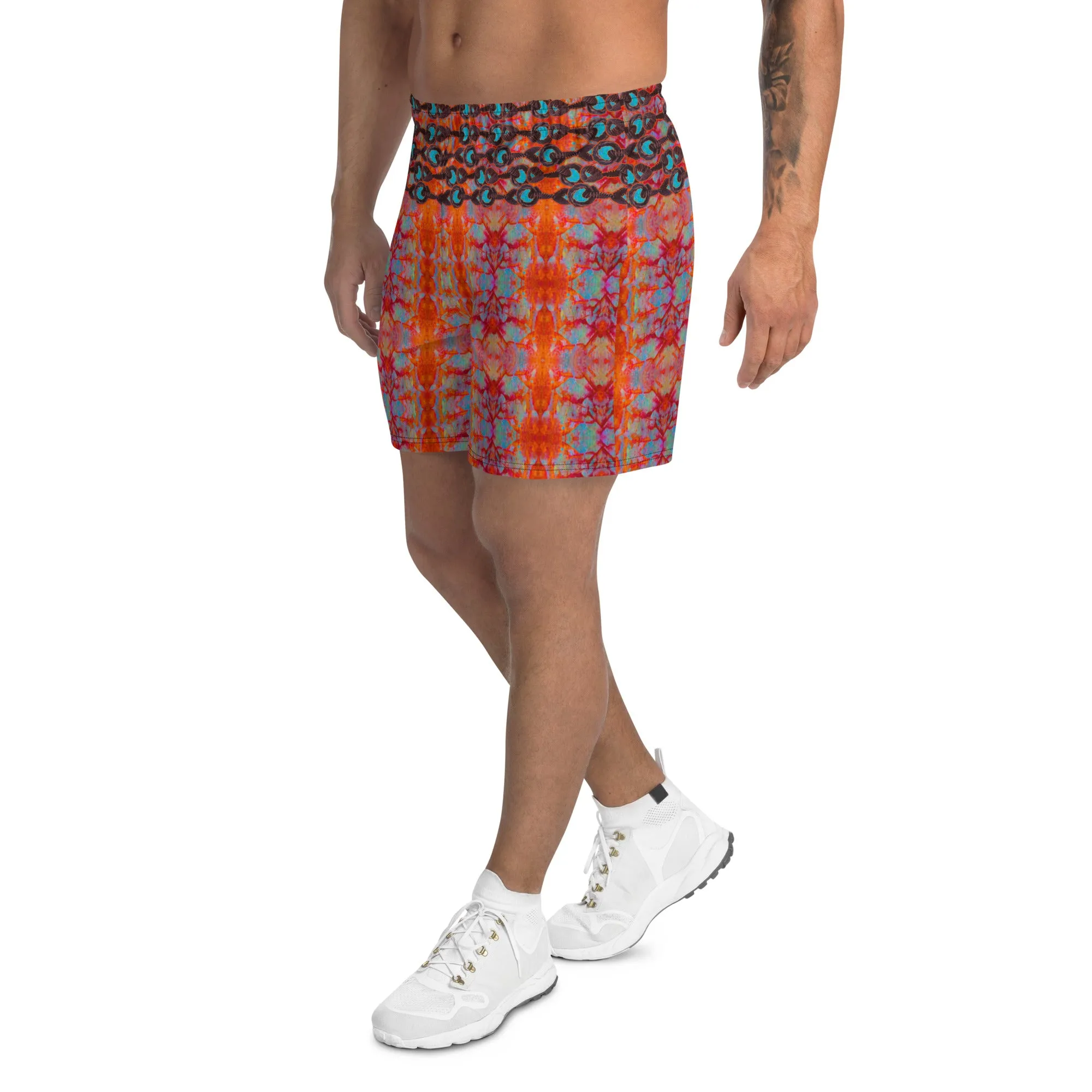 Athletic Long Shorts (Unisex)(Virilis/Muliebris)(Grail Night Rose Blue Logo) RJSTH@Fabric#12 RJSTHS2021 RJS