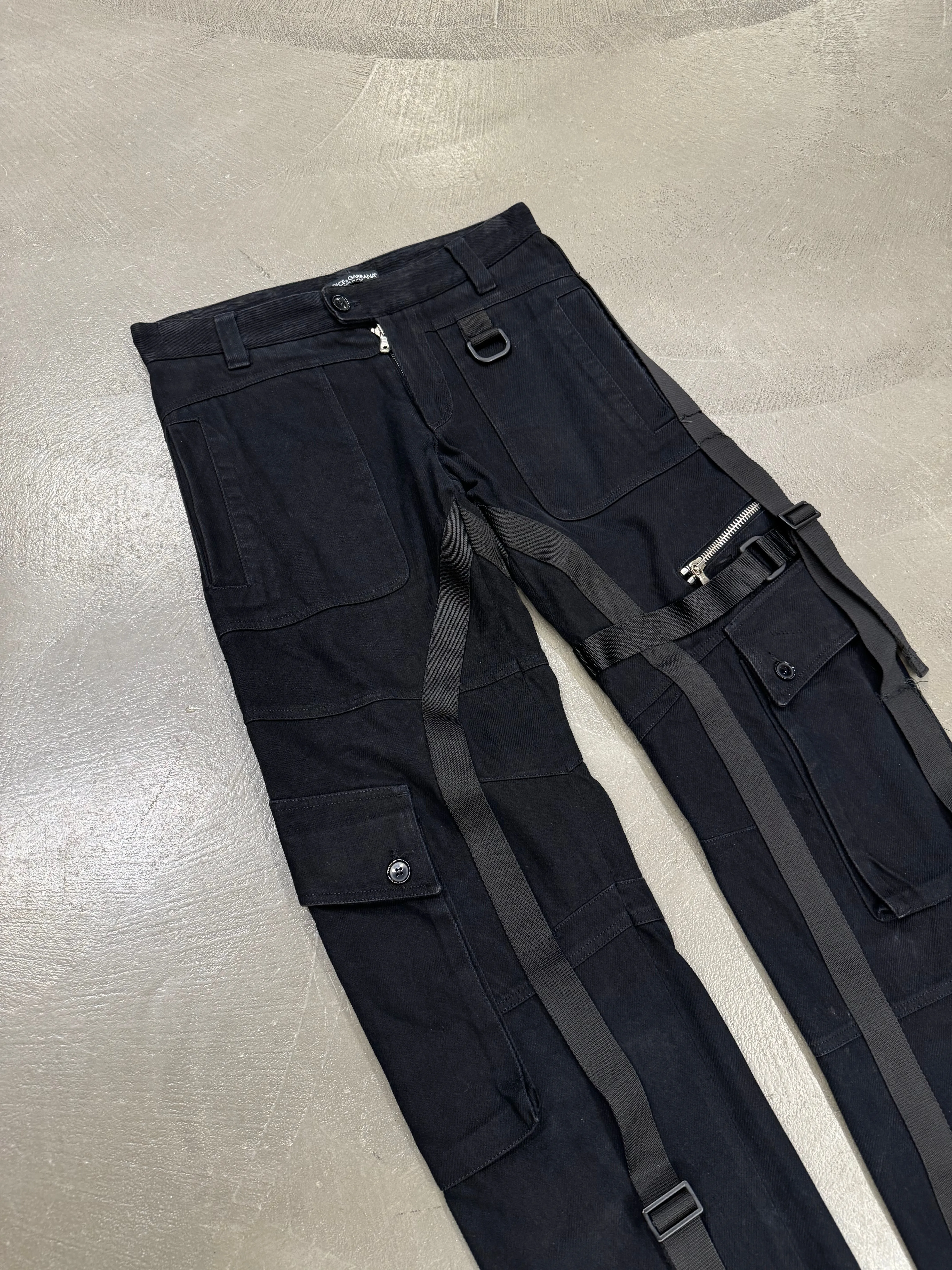 A/W 2003 Dolce & Gabbana runway bondage parachute cargo pants