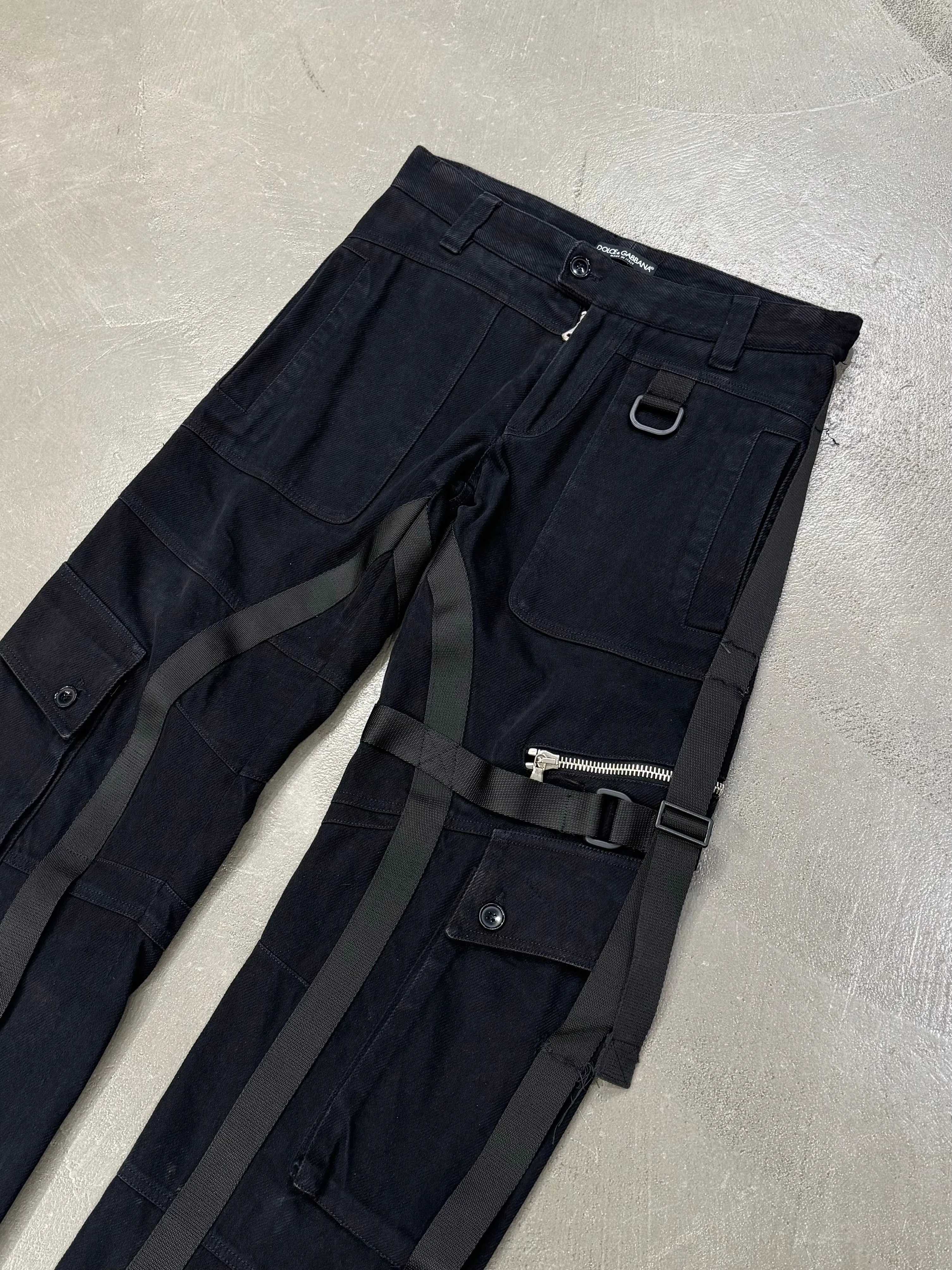 A/W 2003 Dolce & Gabbana runway bondage parachute cargo pants