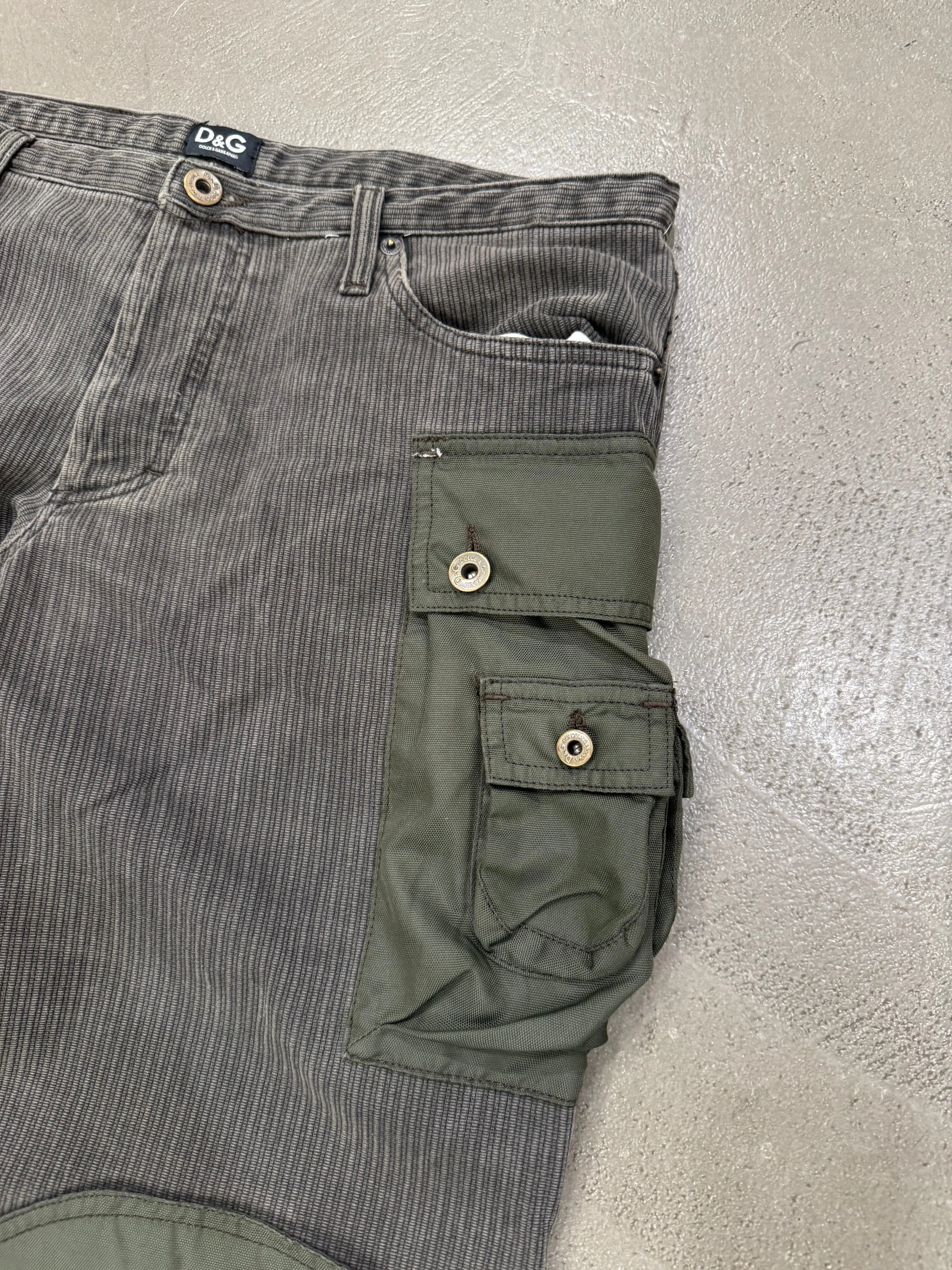 A/W2004 Dolce & Gabbana double layered hybrid combat cargo pants