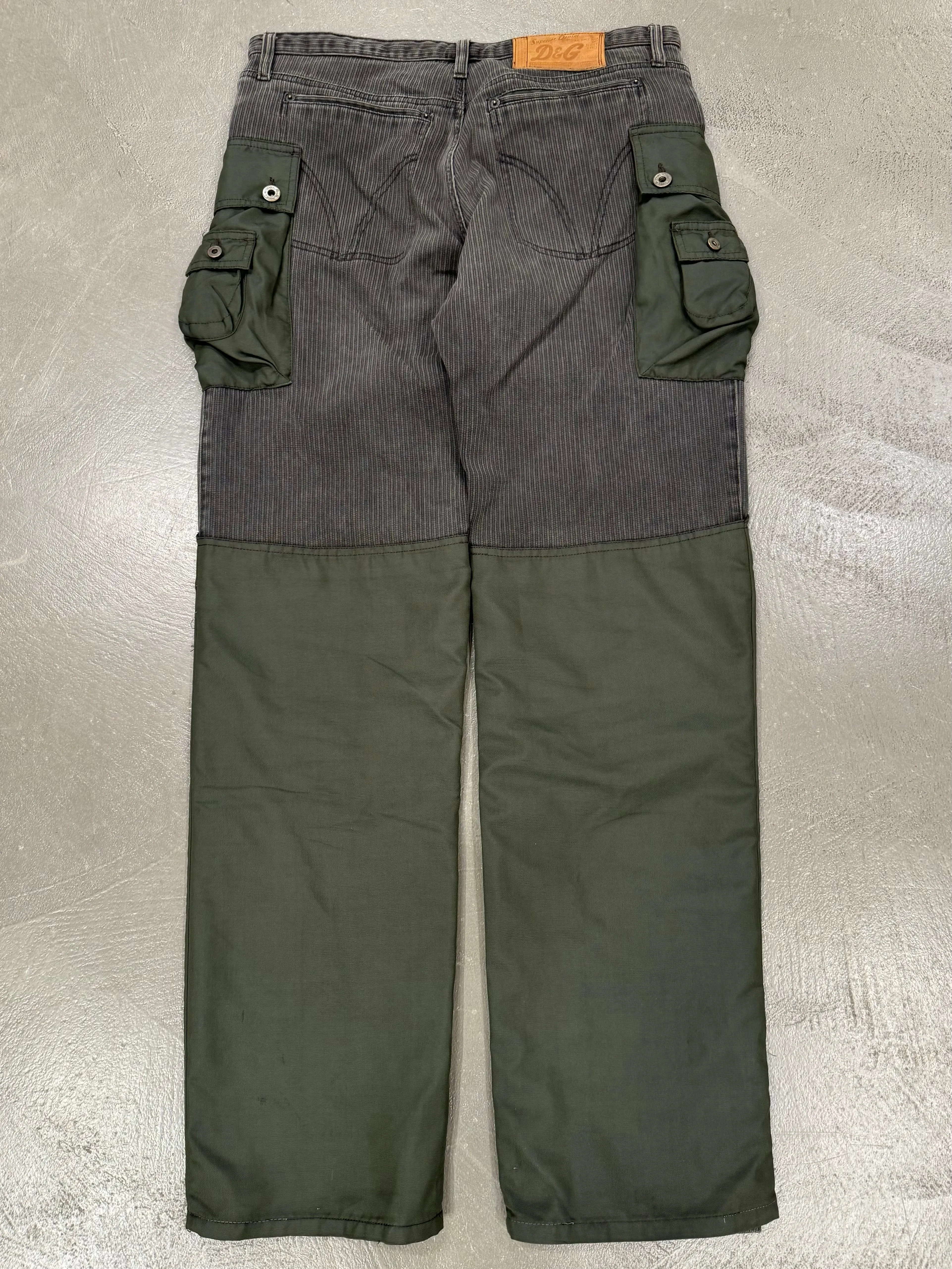 A/W2004 Dolce & Gabbana double layered hybrid combat cargo pants