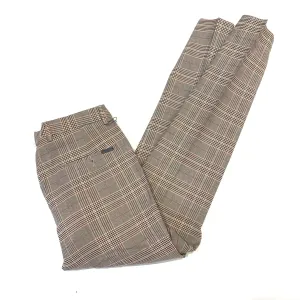 Barabas GLISTER Red/Brown Plaid Trousers