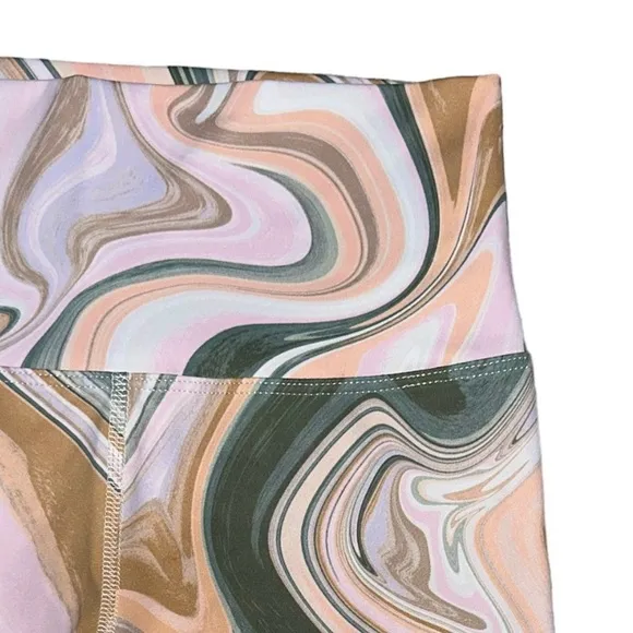 BEACH RIOT Sport Multicolor Marble Swirl High Rise Athletic Bike Shorts Sz M