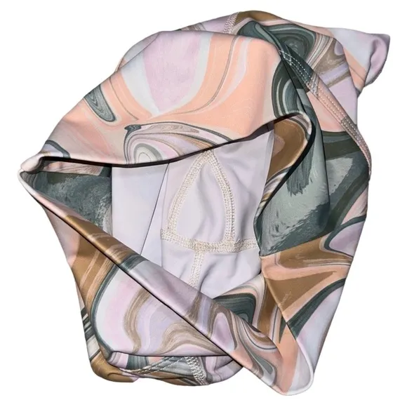 BEACH RIOT Sport Multicolor Marble Swirl High Rise Athletic Bike Shorts Sz M