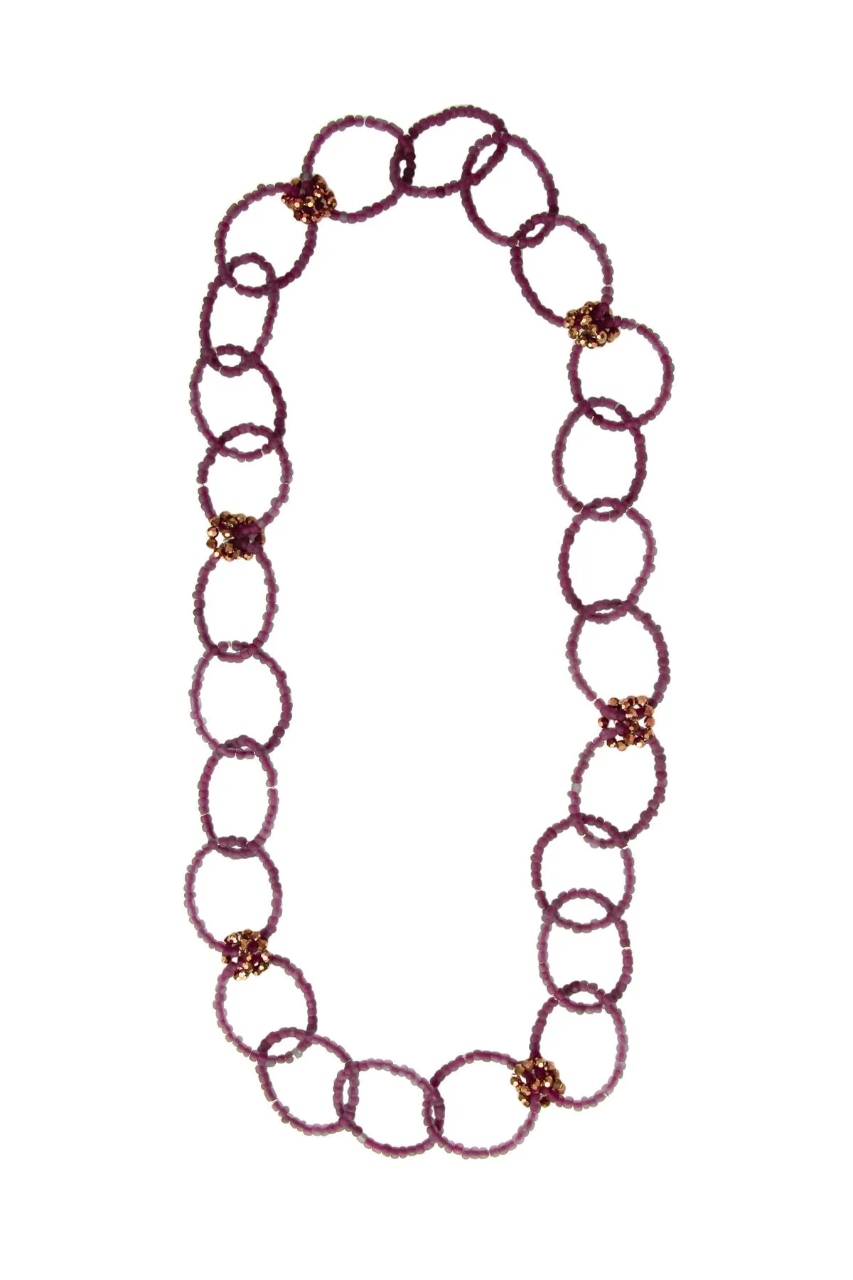 Beaded Linked Circle Drop Neck