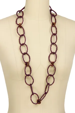 Beaded Linked Circle Drop Neck