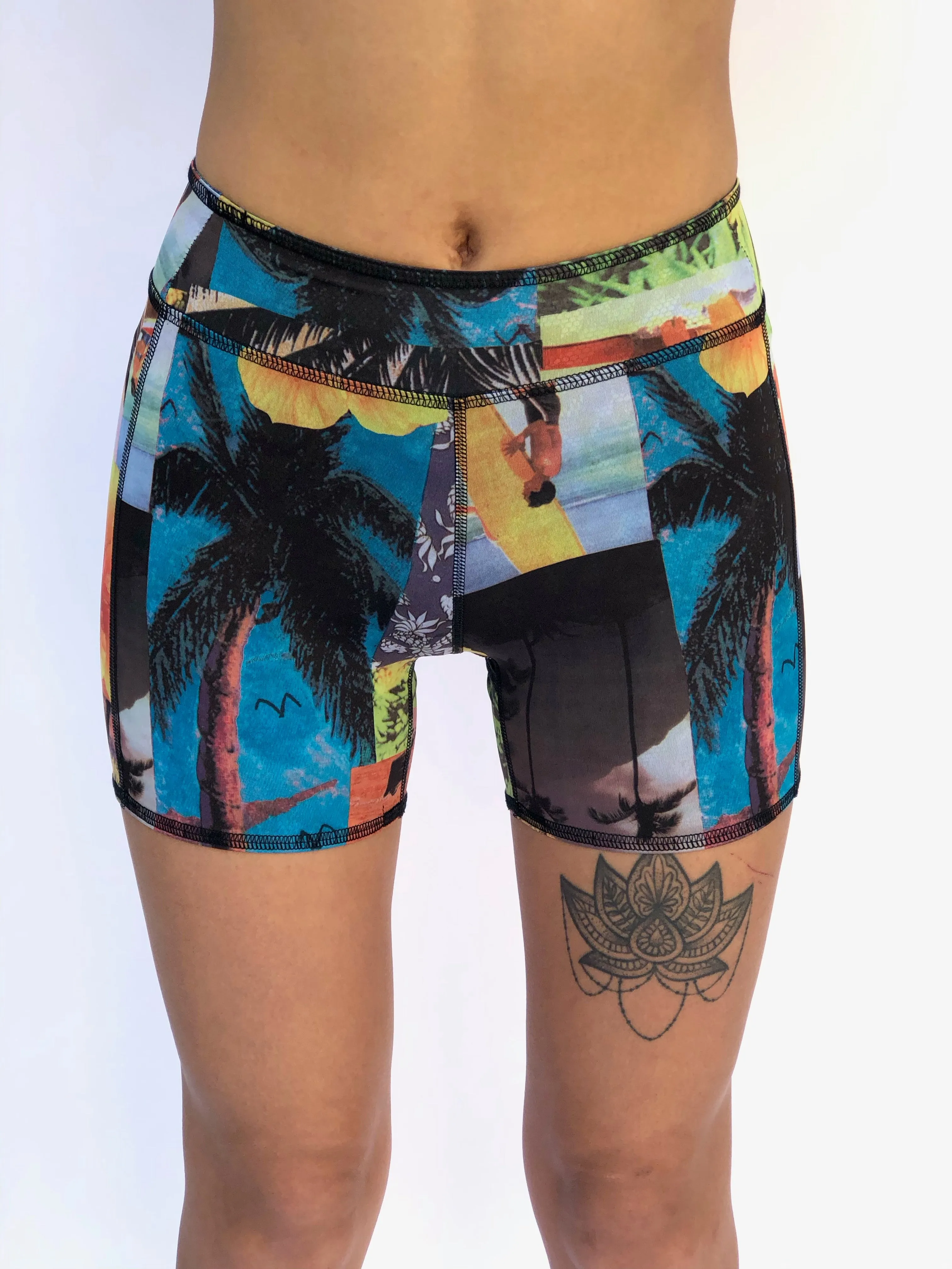 BIKE SHORTS BLUE LACE/1950'S HAWAII