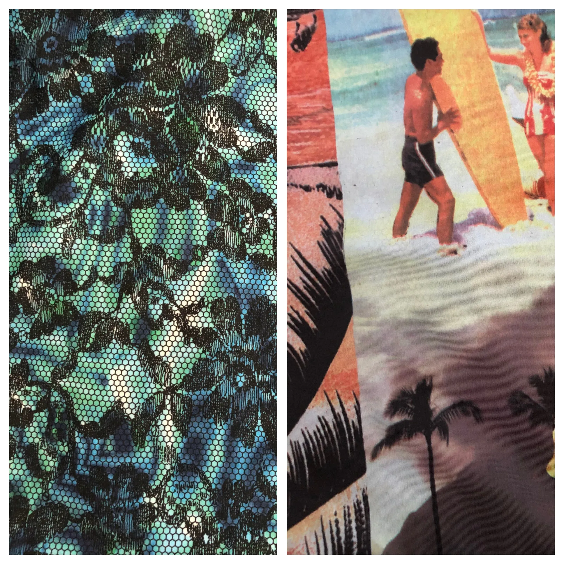 BIKE SHORTS BLUE LACE/1950'S HAWAII