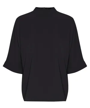 Black Mock Neck Crop Top