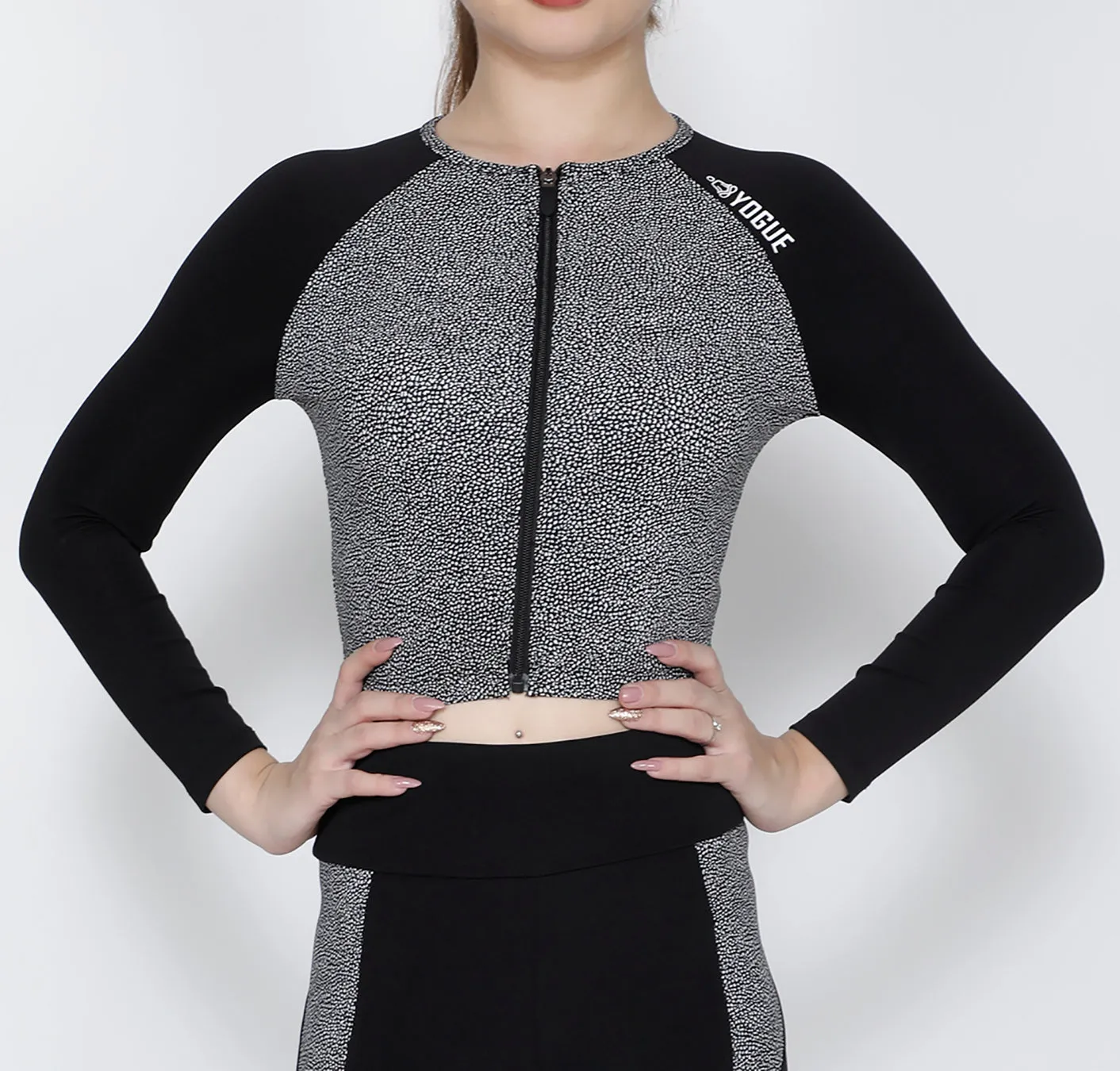 Black Pebble Crop Zipper