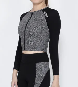 Black Pebble Crop Zipper