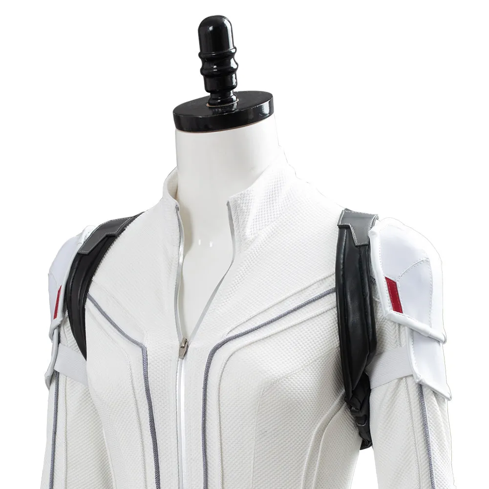 Black Widow 2021 Movie Natasha Romanoff White Suit Cosplay Costume