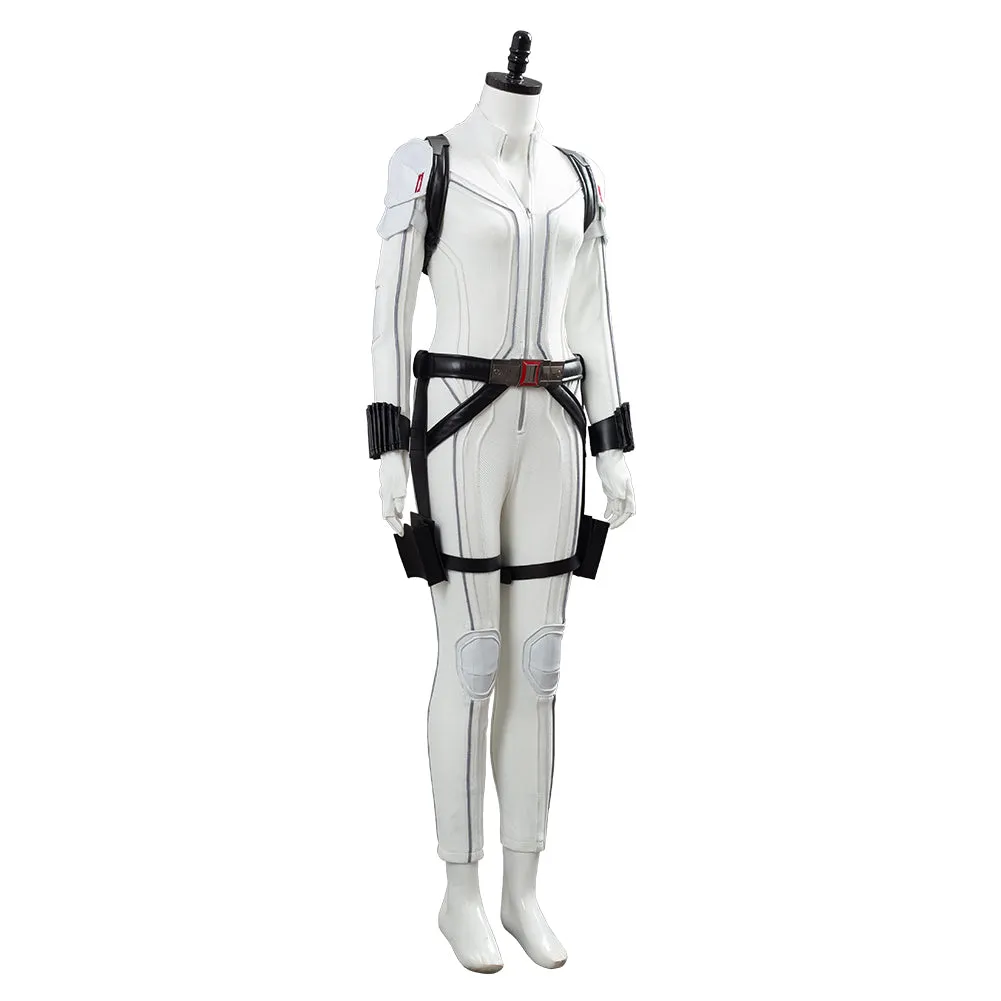 Black Widow 2021 Movie Natasha Romanoff White Suit Cosplay Costume