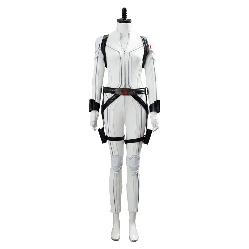 Black Widow 2021 Movie Natasha Romanoff White Suit Cosplay Costume