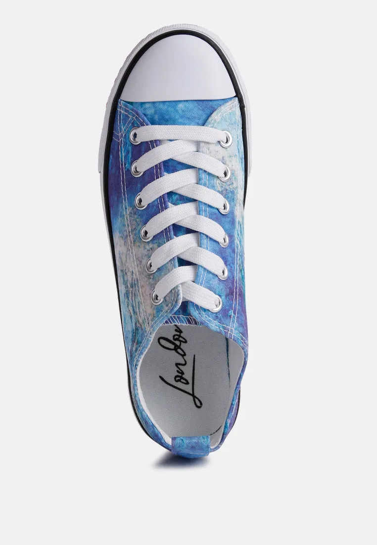 Blue Tie Dye Canvas Sneakers