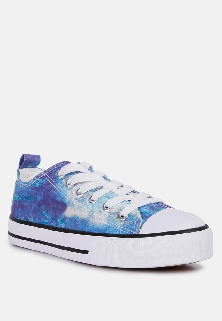 Blue Tie Dye Canvas Sneakers