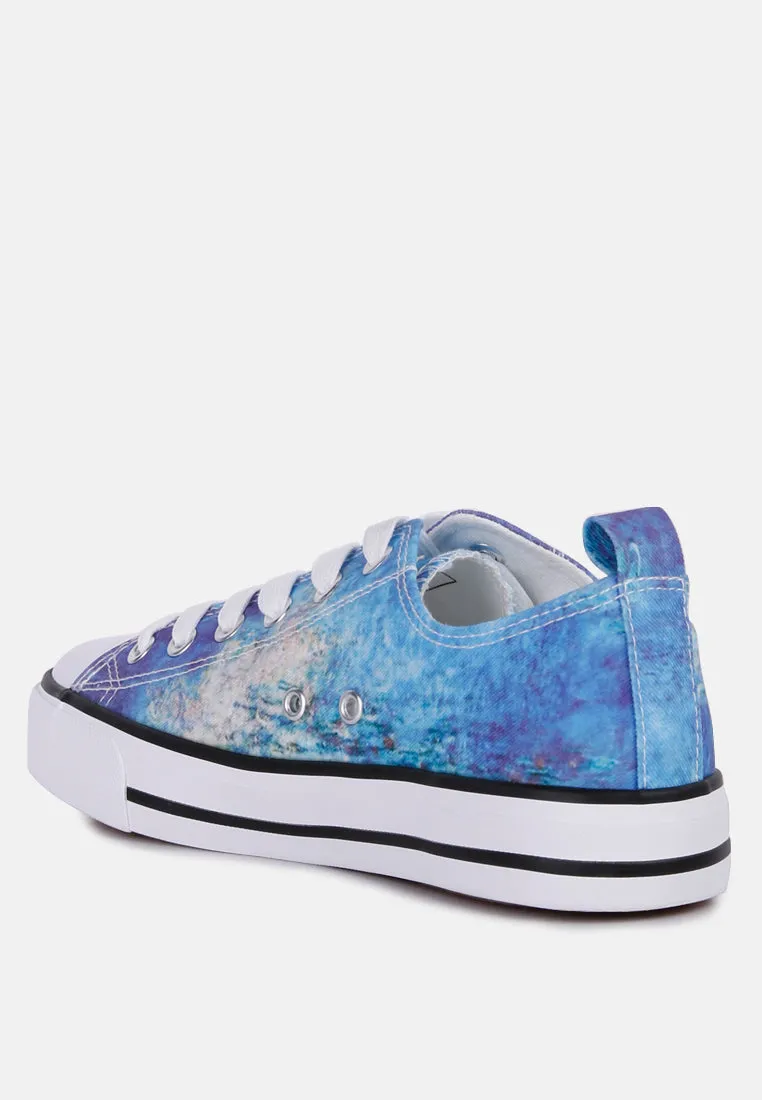 Blue Tie Dye Canvas Sneakers