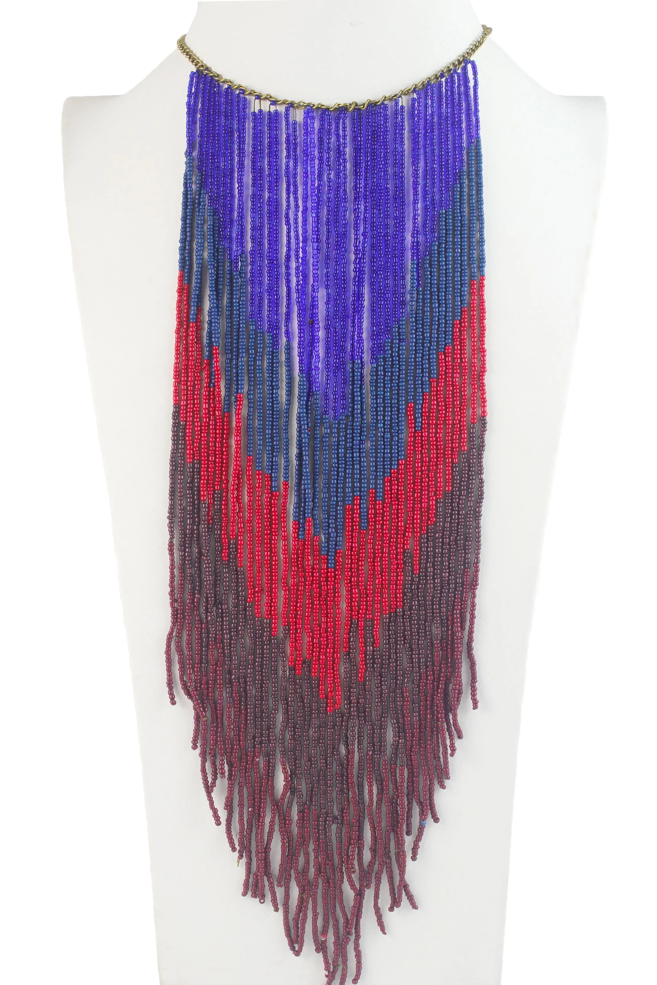 Bohemian Long Beaded Tassel Necklaces N2942
