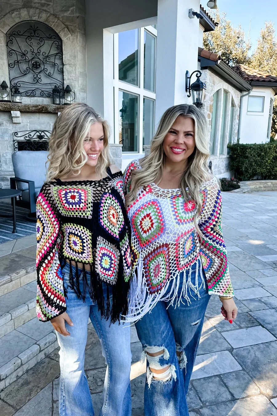 BOHO CROCHET KNIT TOPS