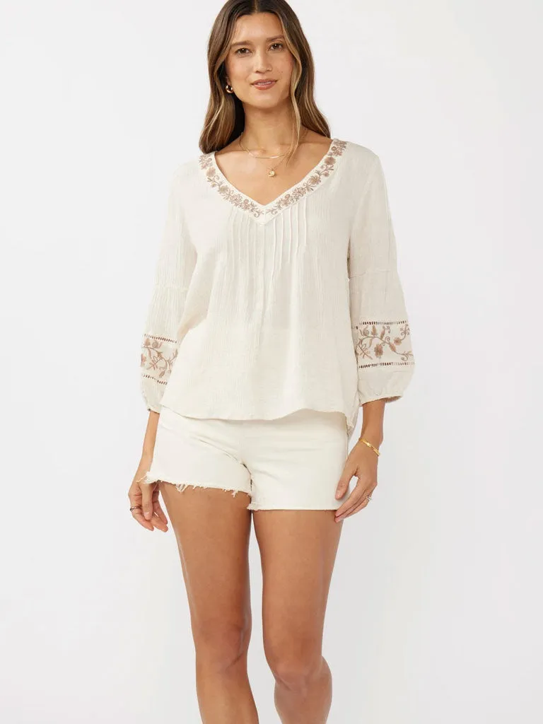 Boho Linen Blend Blouse