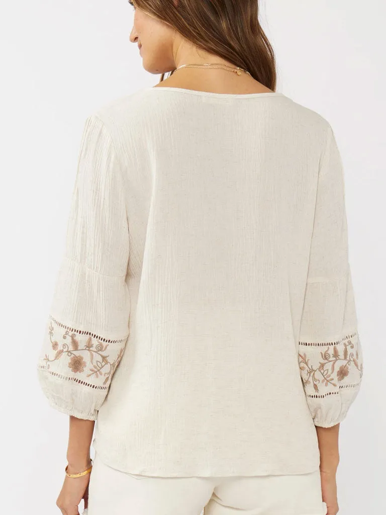 Boho Linen Blend Blouse