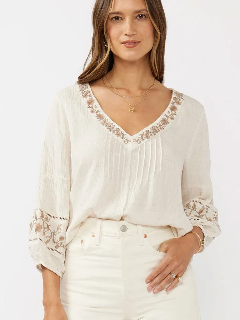 Boho Linen Blend Blouse