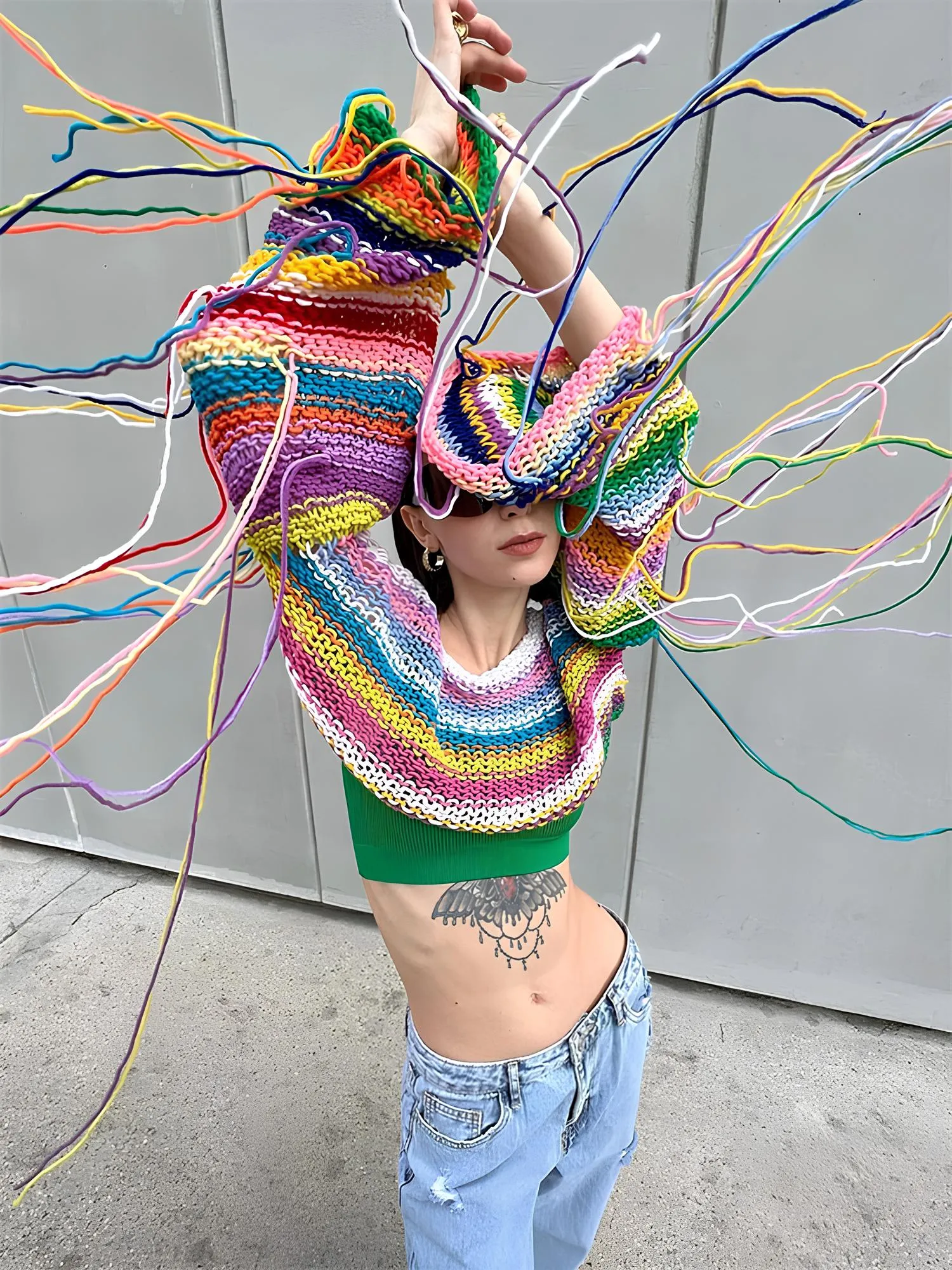 Boho Tassel Contrast Knit Pullover – Beach-Ready Bohemian Style
