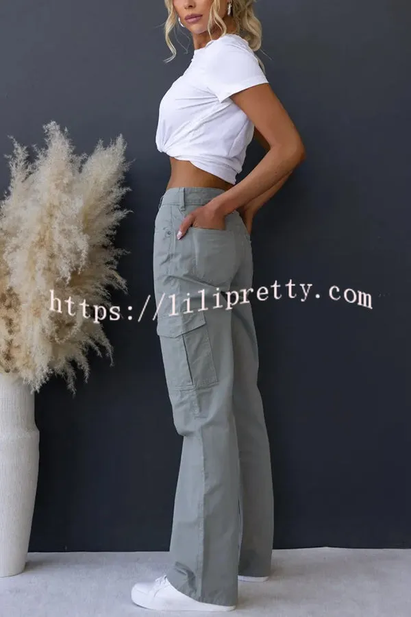 Bowie Mid-rise Draped Pocket Cargo Straight Pants