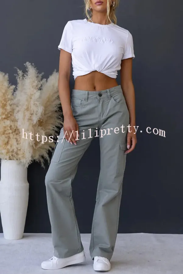 Bowie Mid-rise Draped Pocket Cargo Straight Pants
