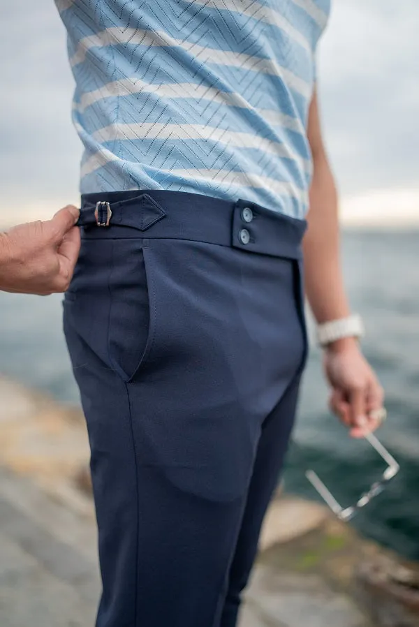 Brabion Sorento Navy Blue Slim Fit Chino Pants