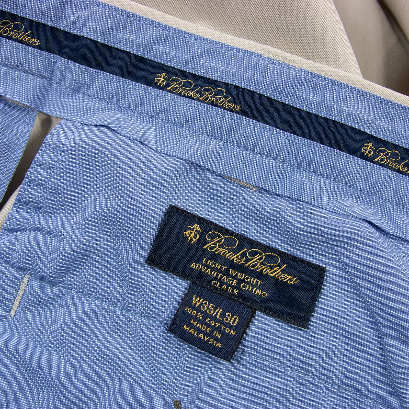 Brooks Brothers Clark Wevet Cotton Twill Unlined FF Advantage Chino Pants 36W
