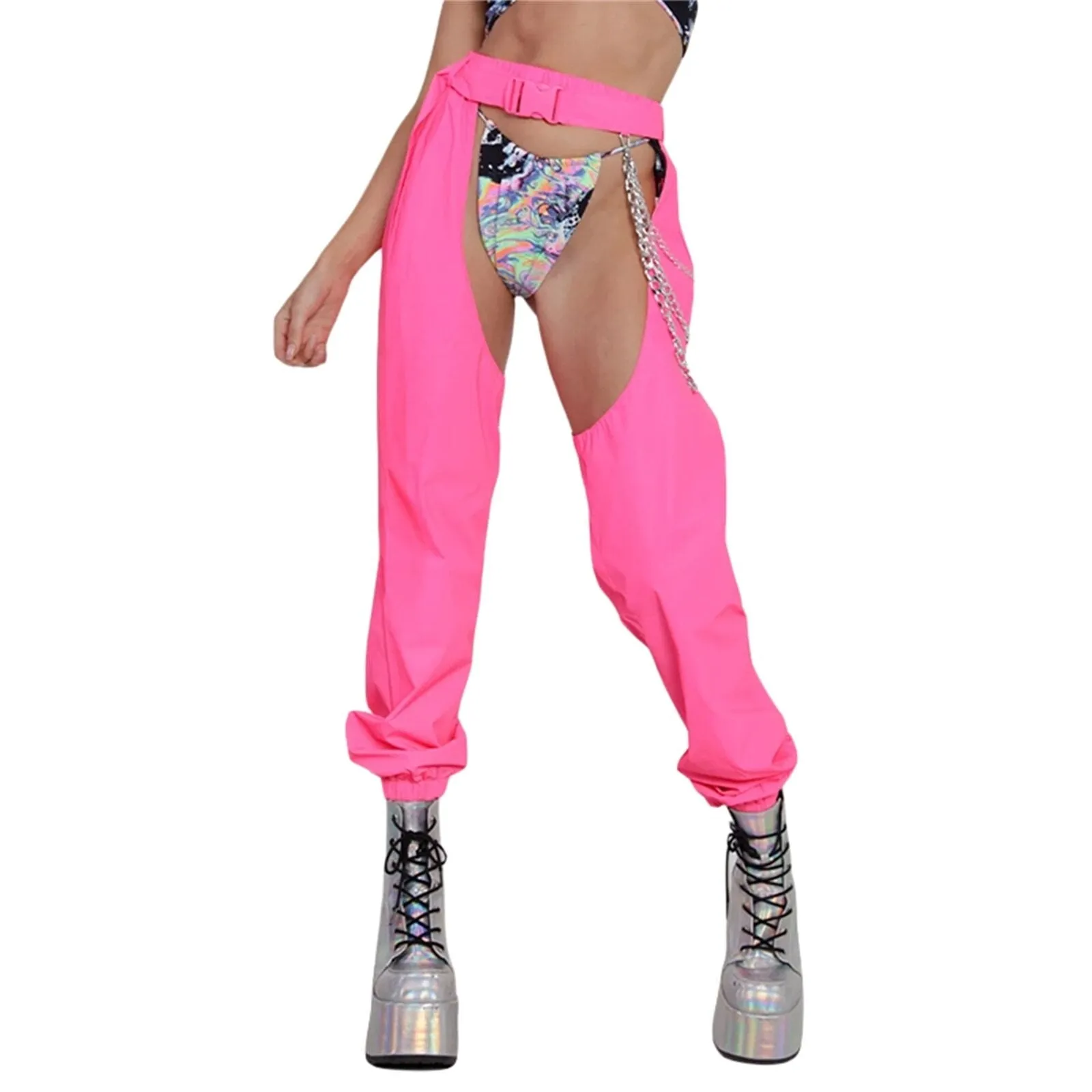 Buckled Color Block Bottomless Cargo Pants