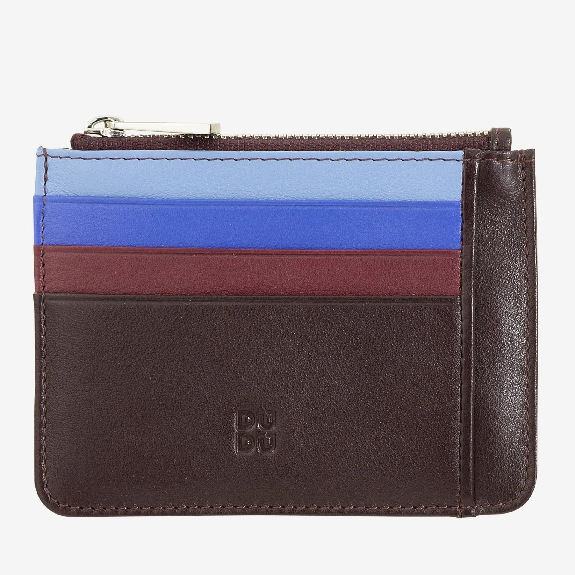 Bustina Porta Carte di Credito Dudu Bags Tiago in Pelle Colorful Burgundy Scuro