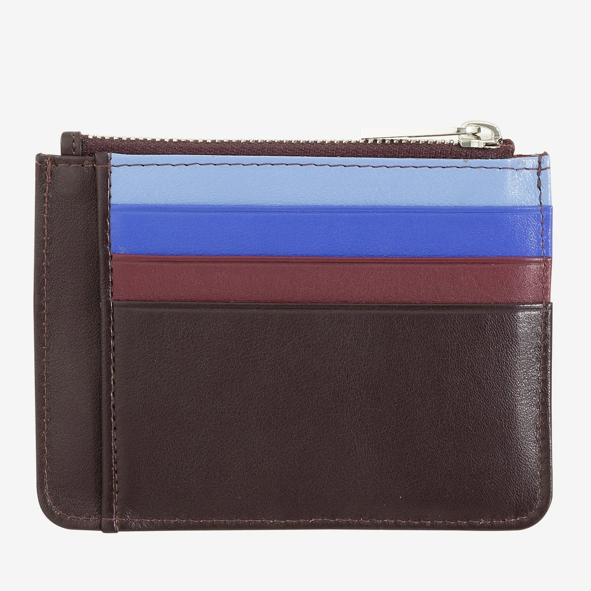 Bustina Porta Carte di Credito Dudu Bags Tiago in Pelle Colorful Burgundy Scuro