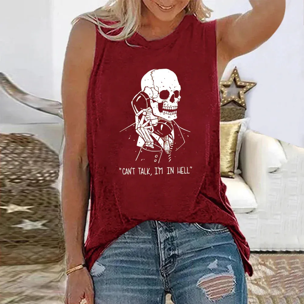 Can't Talk, I'm In Hell Print T-shirt - Assorted Colours