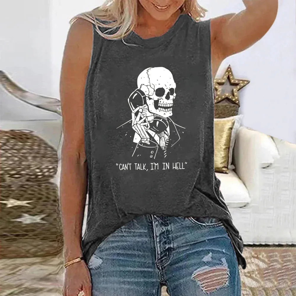Can't Talk, I'm In Hell Print T-shirt - Assorted Colours