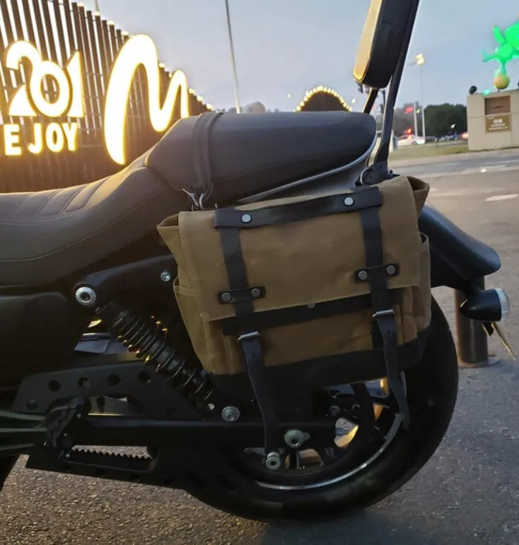 Canvas Motorcycle Saddlebag  | Borneo